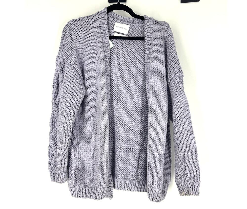 Purple The Knotty Ones heavy knit cardigan, OS